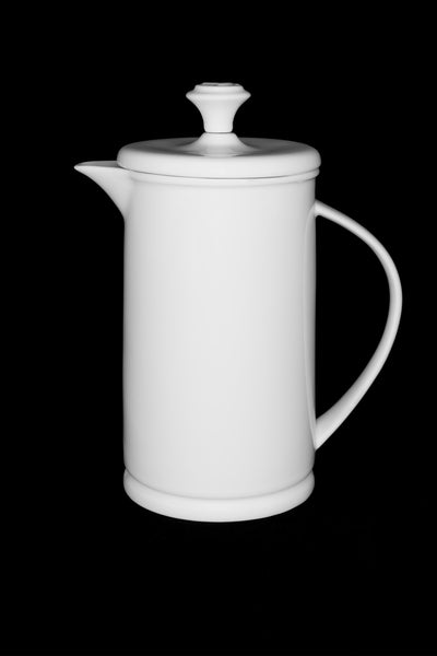 White Porcelain Bow-handle French Press & Mug Set  French press & Mugs- The French Press Coffee Company