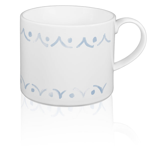 Bow-handle Porcelain French Press & Mug Set featuring "Borders" Artwork  French press & Mugs- The French Press Coffee Company