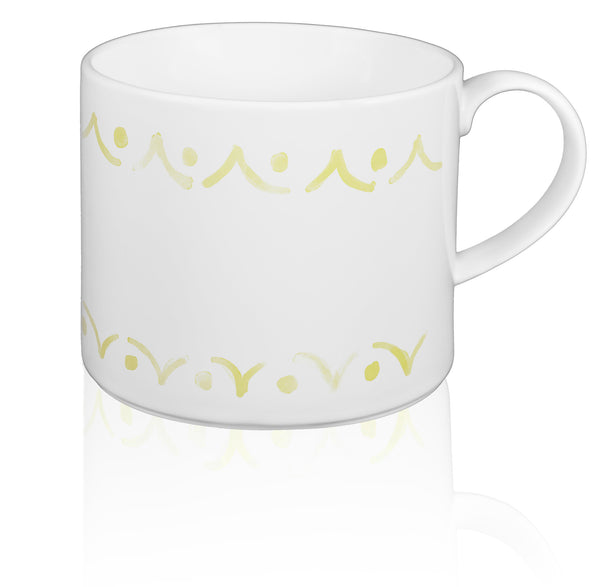Bow-handle Porcelain French Press & Mug Set featuring "Borders" Artwork  French press & Mugs- The French Press Coffee Company