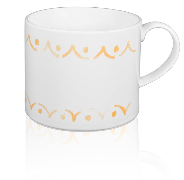 Bow-handle Porcelain French Press & Mug Set featuring "Borders" Artwork  French press & Mugs- The French Press Coffee Company