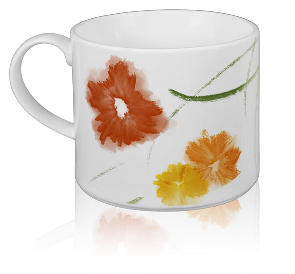 Bow-handle Porcelain French Press & Mug Set featuring "Floriglee" Artwork  French press & Mugs- The French Press Coffee Company