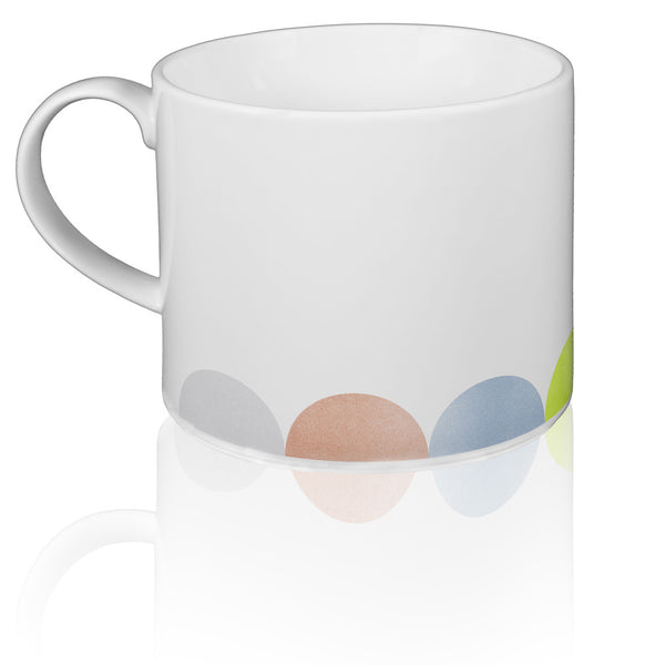 Scroll-handle Porcelain French Press & Mug Set featuring "HalfDot" Artwork  French press & Mugs- The French Press Coffee Company
