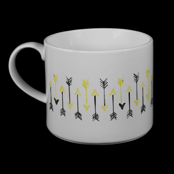 Porcelain Mug featuring "Hand-drawn Arrows" Artwork • 2 Color Options  Porcelain Mugs- The French Press Coffee Company
