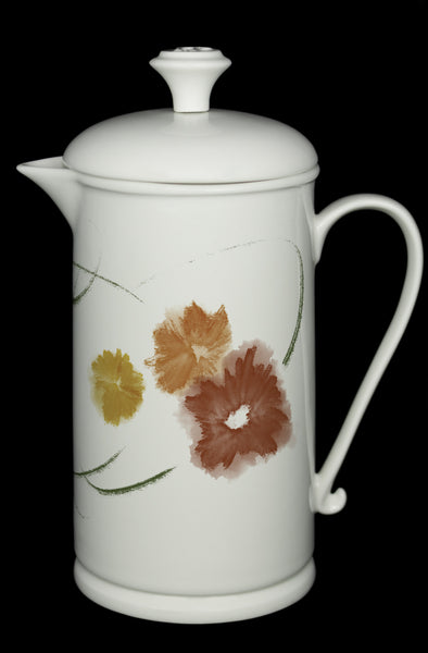Porcelain French Press with Scroll-handle featuring "Floriglee" Artwork  French press- The French Press Coffee Company